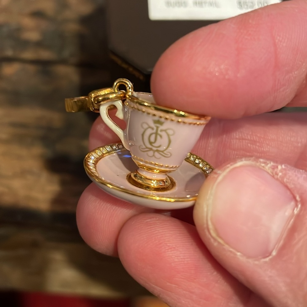 RARE Juicy Couture tea cup charm YJRU1087 retired tagged box - Picture 12 of 15
